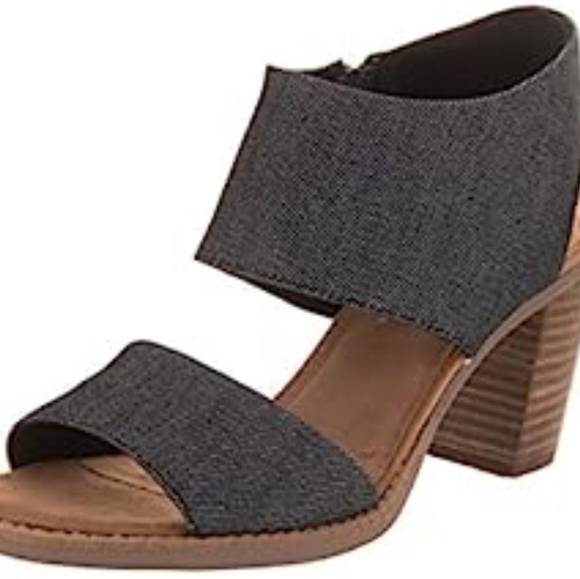TOMS size 11 denim Majorca cutout sandals - Picture 2 of 10